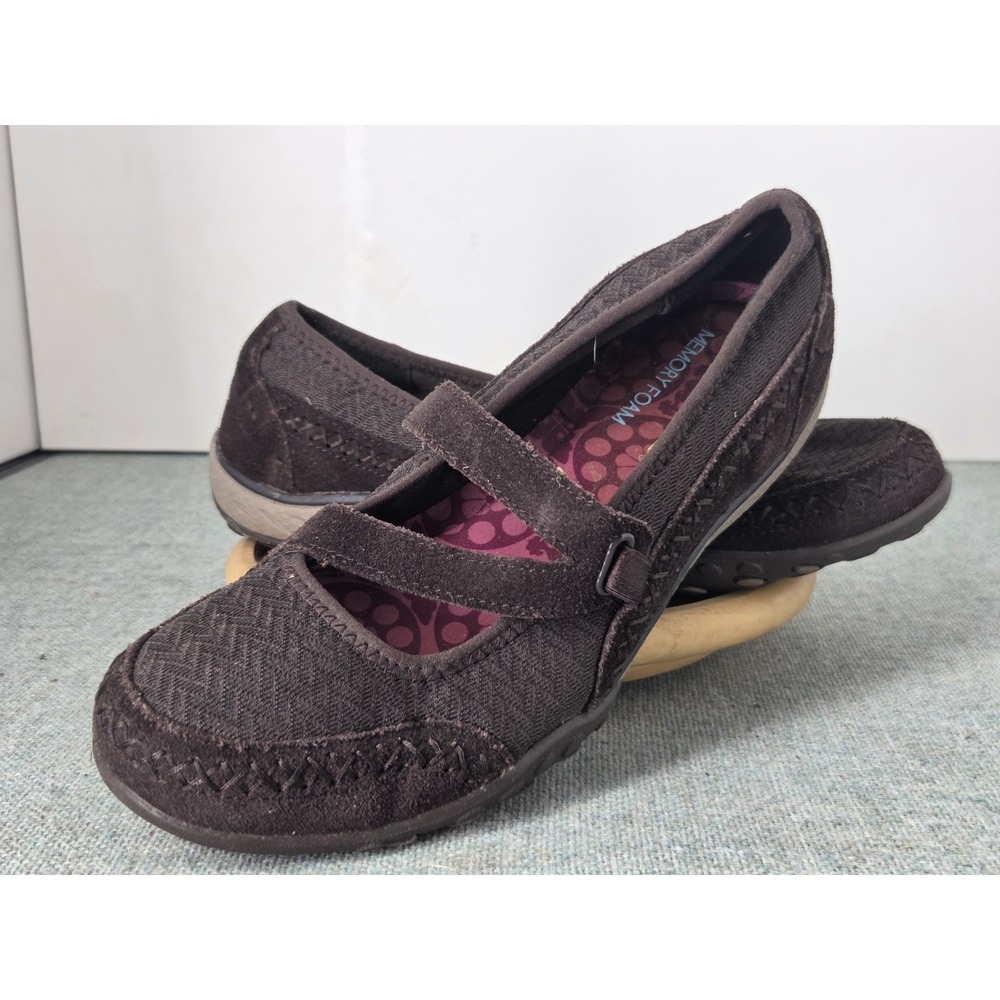 Skechers Relaxed Fit Breathe Easy Brown Mary Jane Shoes Womens Size 6.5